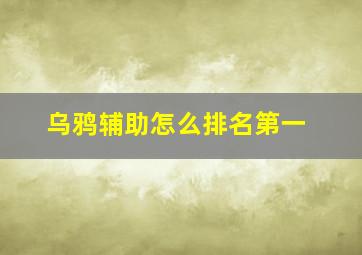 乌鸦辅助怎么排名第一