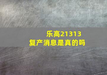 乐高21313复产消息是真的吗