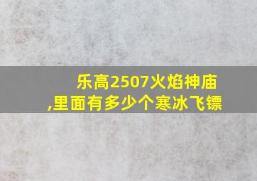 乐高2507火焰神庙,里面有多少个寒冰飞镖