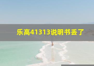 乐高41313说明书丢了