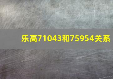 乐高71043和75954关系