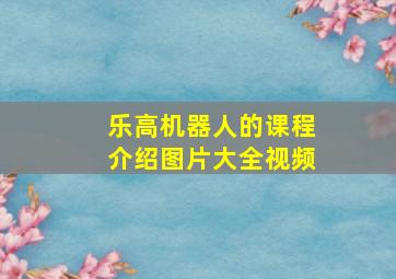 乐高机器人的课程介绍图片大全视频