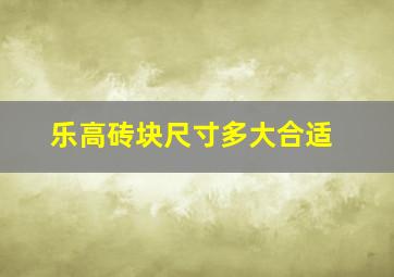 乐高砖块尺寸多大合适