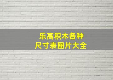 乐高积木各种尺寸表图片大全