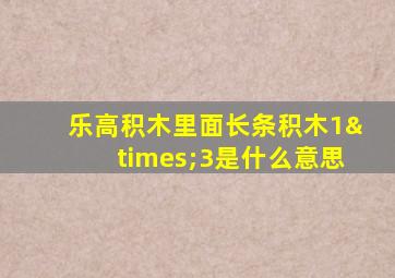 乐高积木里面长条积木1×3是什么意思