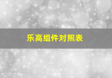 乐高组件对照表