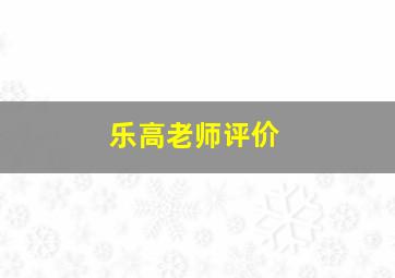 乐高老师评价