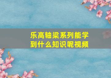 乐高轴梁系列能学到什么知识呢视频