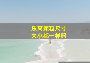 乐高颗粒尺寸大小都一样吗