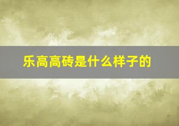 乐高高砖是什么样子的