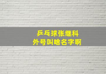 乒乓球张继科外号叫啥名字啊