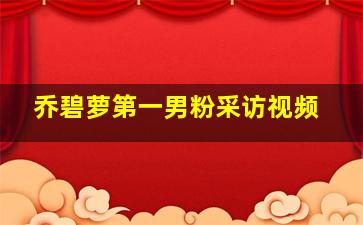 乔碧萝第一男粉采访视频