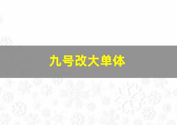 九号改大单体