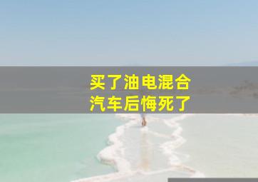 买了油电混合汽车后悔死了