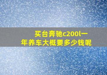 买台奔驰c200l一年养车大概要多少钱呢