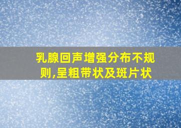 乳腺回声增强分布不规则,呈粗带状及斑片状