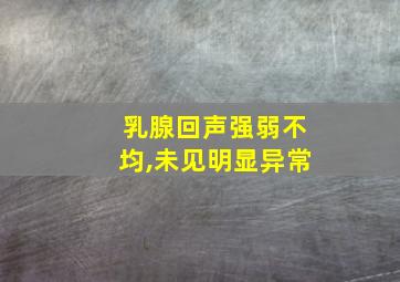 乳腺回声强弱不均,未见明显异常