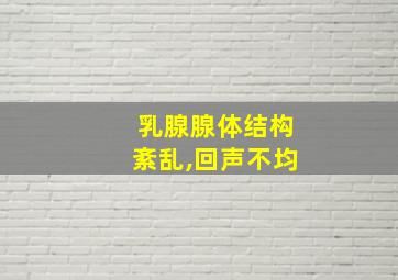 乳腺腺体结构紊乱,回声不均