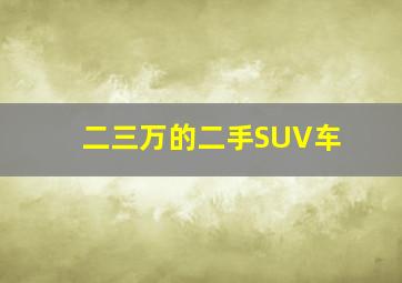 二三万的二手SUV车