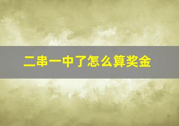 二串一中了怎么算奖金