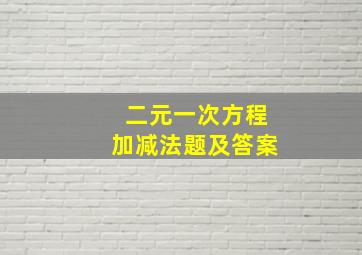 二元一次方程加减法题及答案