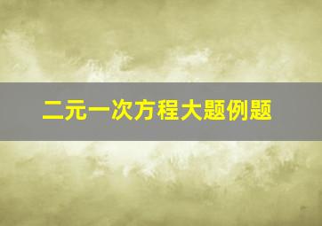 二元一次方程大题例题