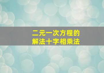 二元一次方程的解法十字相乘法