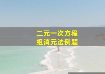 二元一次方程组消元法例题