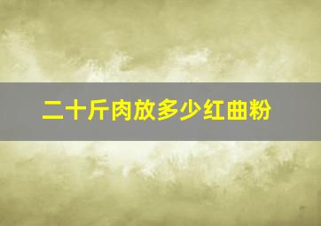 二十斤肉放多少红曲粉