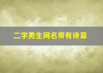 二字男生网名带有诗意