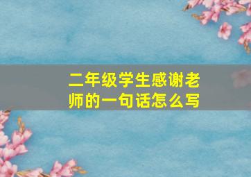 二年级学生感谢老师的一句话怎么写