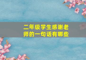 二年级学生感谢老师的一句话有哪些