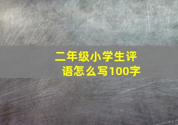 二年级小学生评语怎么写100字