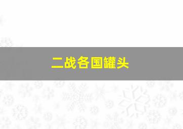 二战各国罐头