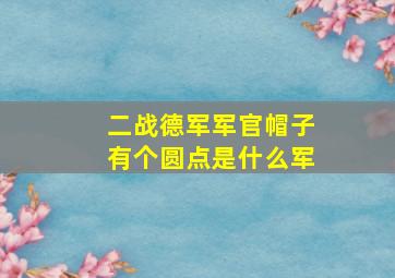 二战德军军官帽子有个圆点是什么军