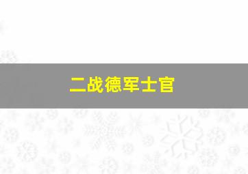 二战德军士官