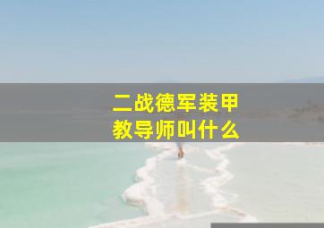 二战德军装甲教导师叫什么