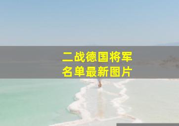 二战德国将军名单最新图片