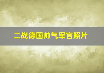 二战德国帅气军官照片