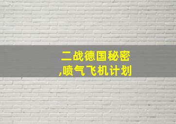 二战德国秘密,喷气飞机计划