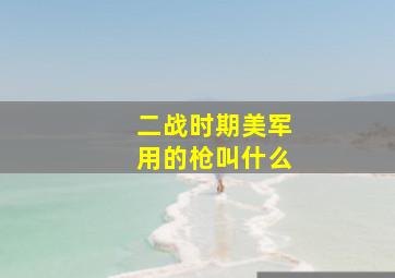 二战时期美军用的枪叫什么