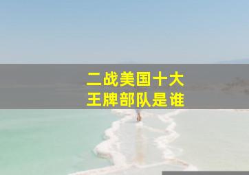 二战美国十大王牌部队是谁