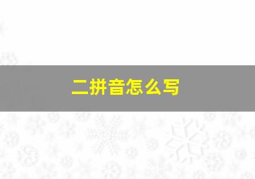 二拼音怎么写