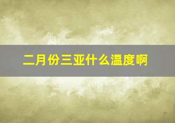 二月份三亚什么温度啊