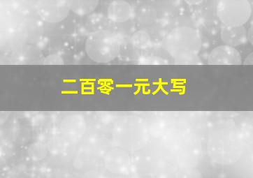 二百零一元大写