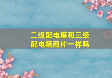 二级配电箱和三级配电箱图片一样吗