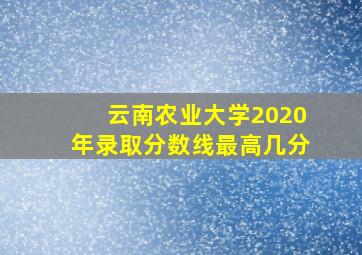 云南农业大学2020年录取分数线最高几分