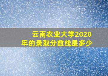 云南农业大学2020年的录取分数线是多少