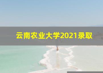 云南农业大学2021录取