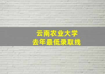 云南农业大学去年最低录取线